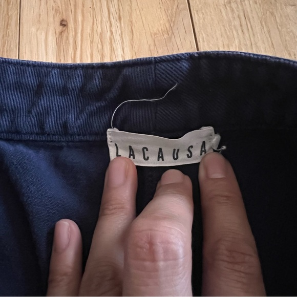 LACAUSA Arlo Trousers Straight Leg Cropped French Blue Size 4 Orig $155 - Picture 5 of 9